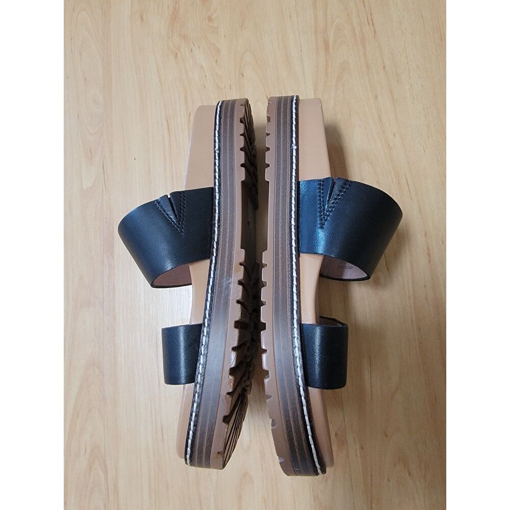 Madewell The Charley Double Strap Slide Sandals Black Women's Size 6.5